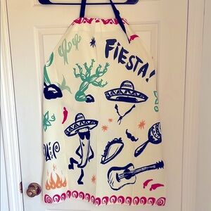 Festive Fiesta Apron with Sombrero and Guitar by Ambesonne
